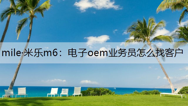 mile·米乐m6：电子oem业务员怎么找客户